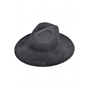 Gigi Pip Wool Wide Brim Fedora Hat - Black OS (59 M/L)